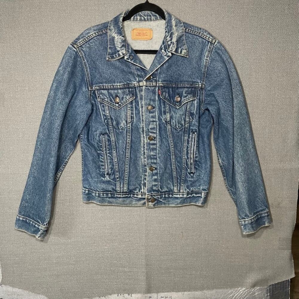 Vintage Levis Denim Trucker Jean Jacket 71506-0216 Made In USA Size 42L 80s (42)